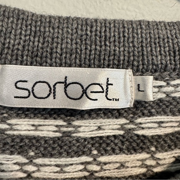 Sorbet Knit Cardigan Sweater Wool Blend Fair Isle Cabin Deer Forest Holiday L - Picture 4 of 5